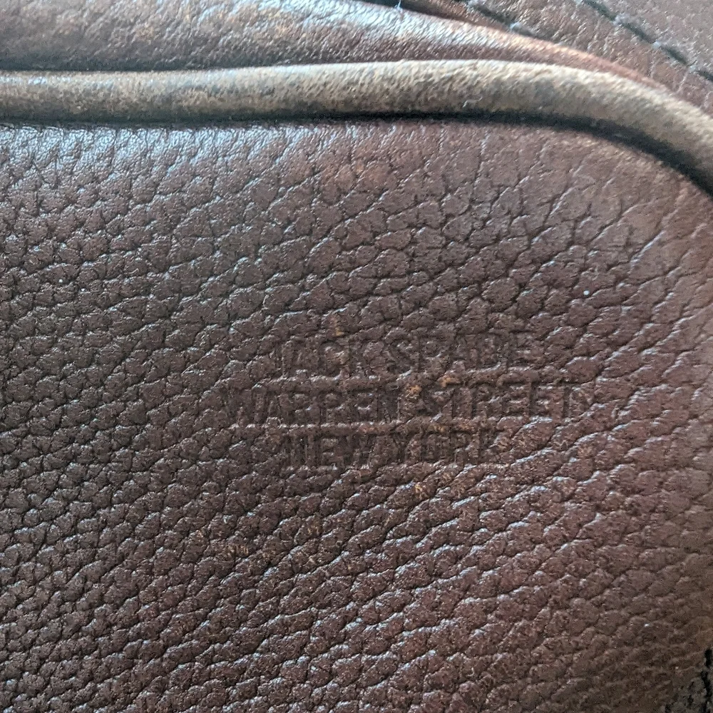 Jack Spade pebble leather brown briefcase with laptop pocket. 16
